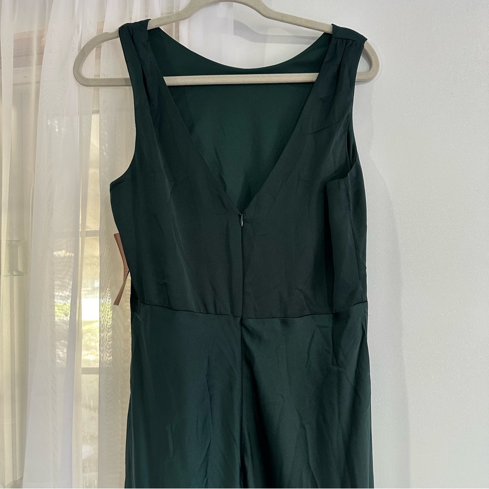 NEW BHLDN Beckett Satin Charmeuse Maxi Dress Dark Green Anthropologie NWT - Picture 8 of 9